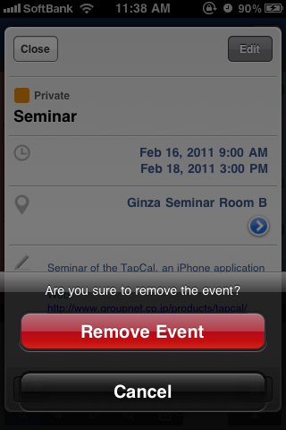 delete event